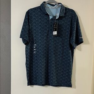 Walter Hagen Navy Patterned Polo Shirt
